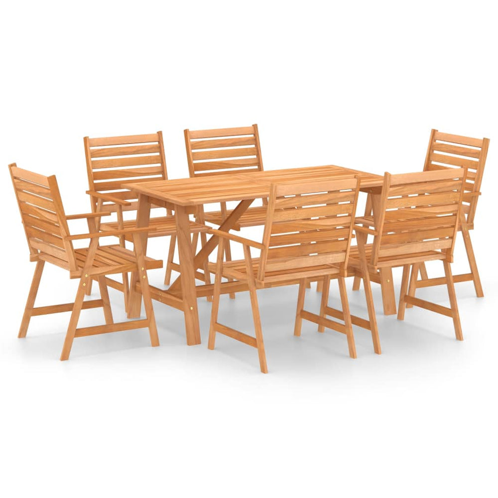 Set Mobilier De Grădină, 7 Piese, Lemn Masiv De Acacia