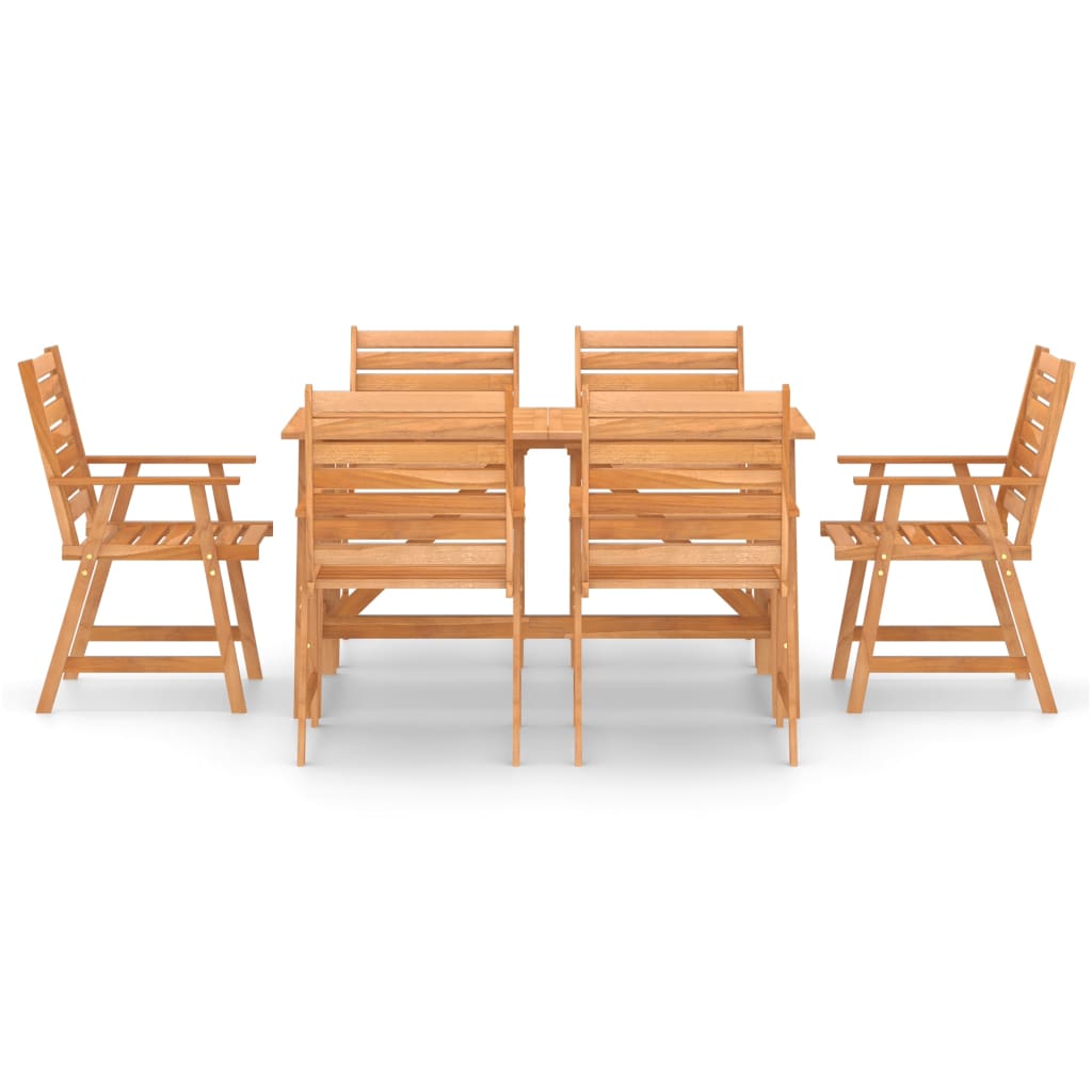 Set Mobilier De Grădină, 7 Piese, Lemn Masiv De Acacia