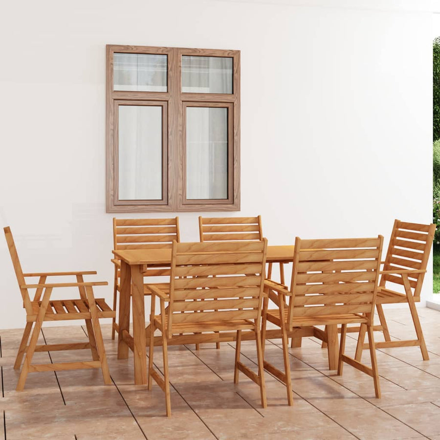 Set Mobilier De Grădină, 7 Piese, Lemn Masiv De Acacia
