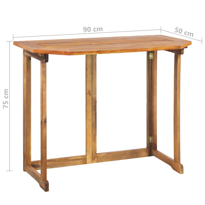 Set Mobilier Bistro, 4 Piese, Lemn Masiv De Acacia