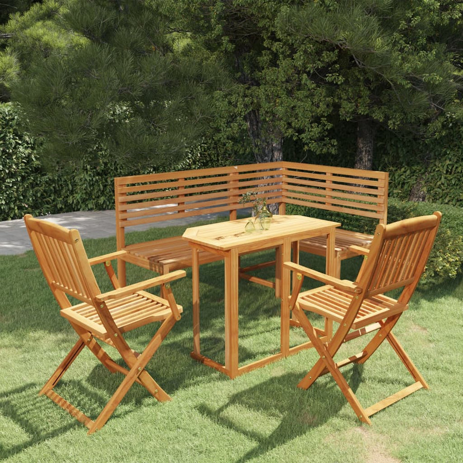 Set Mobilier Bistro, 4 Piese, Lemn Masiv De Acacia