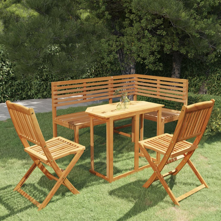 Set Mobilier Bistro, 4 Piese, Lemn Masiv De Acacia