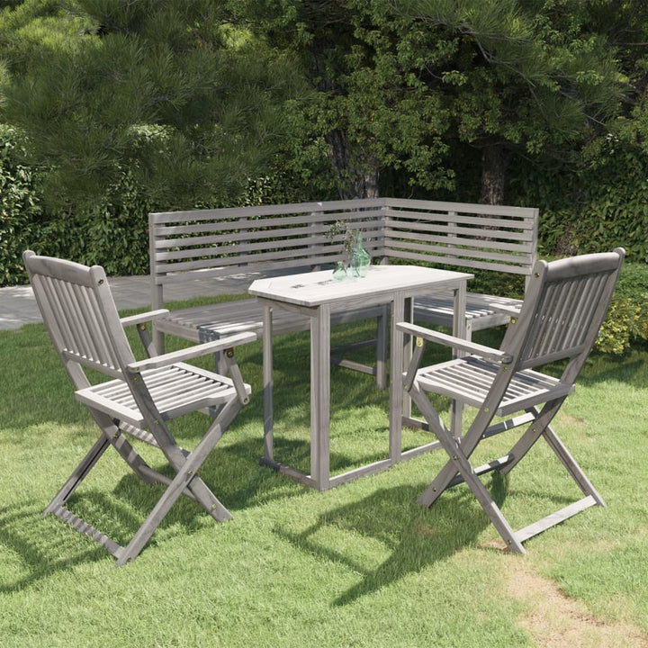 Set Mobilier Bistro, 4 Piese, Lemn Masiv De Acacia