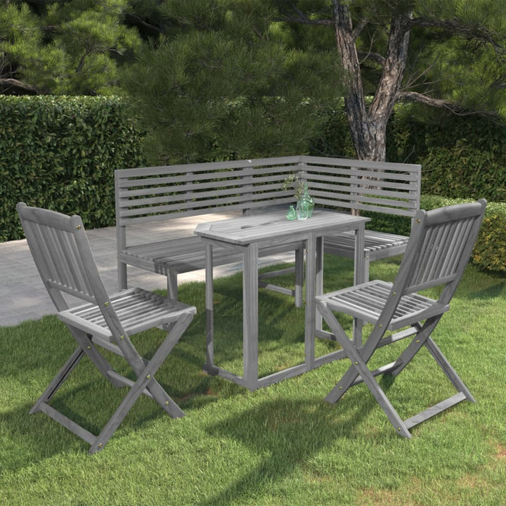 Set Mobilier Bistro, 4 Piese, Lemn Masiv De Acacia