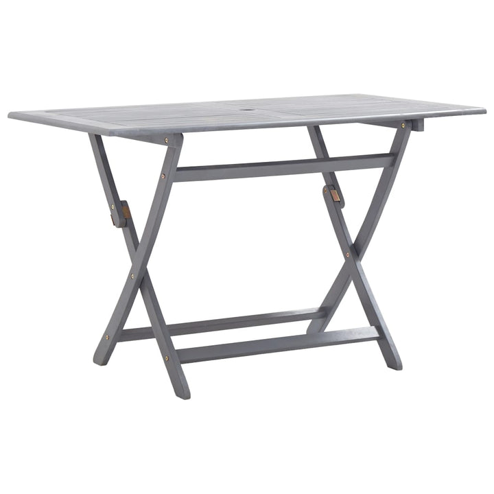 Set Mobilier De Grădină, 5 Piese, Gri, Lemn Masiv De Acacia