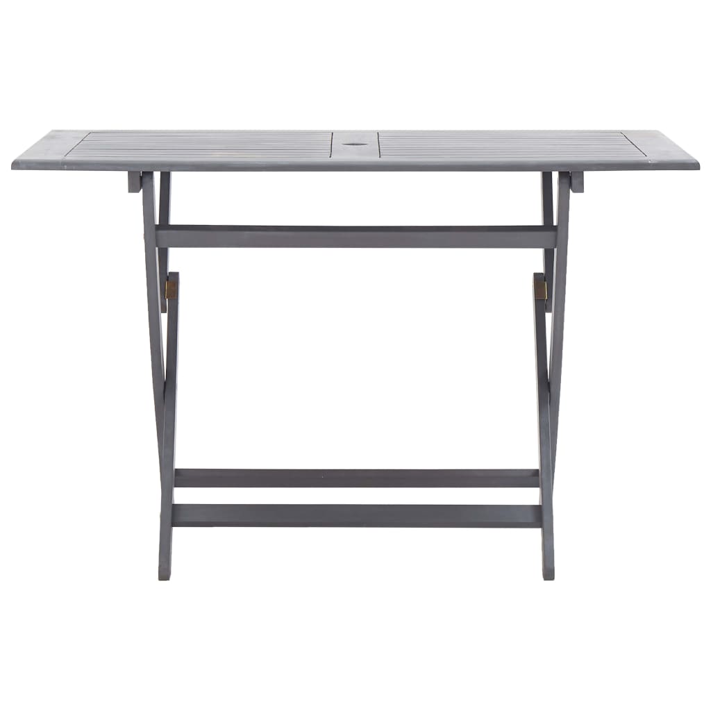 Set Mobilier De Grădină, 5 Piese, Gri, Lemn Masiv De Acacia