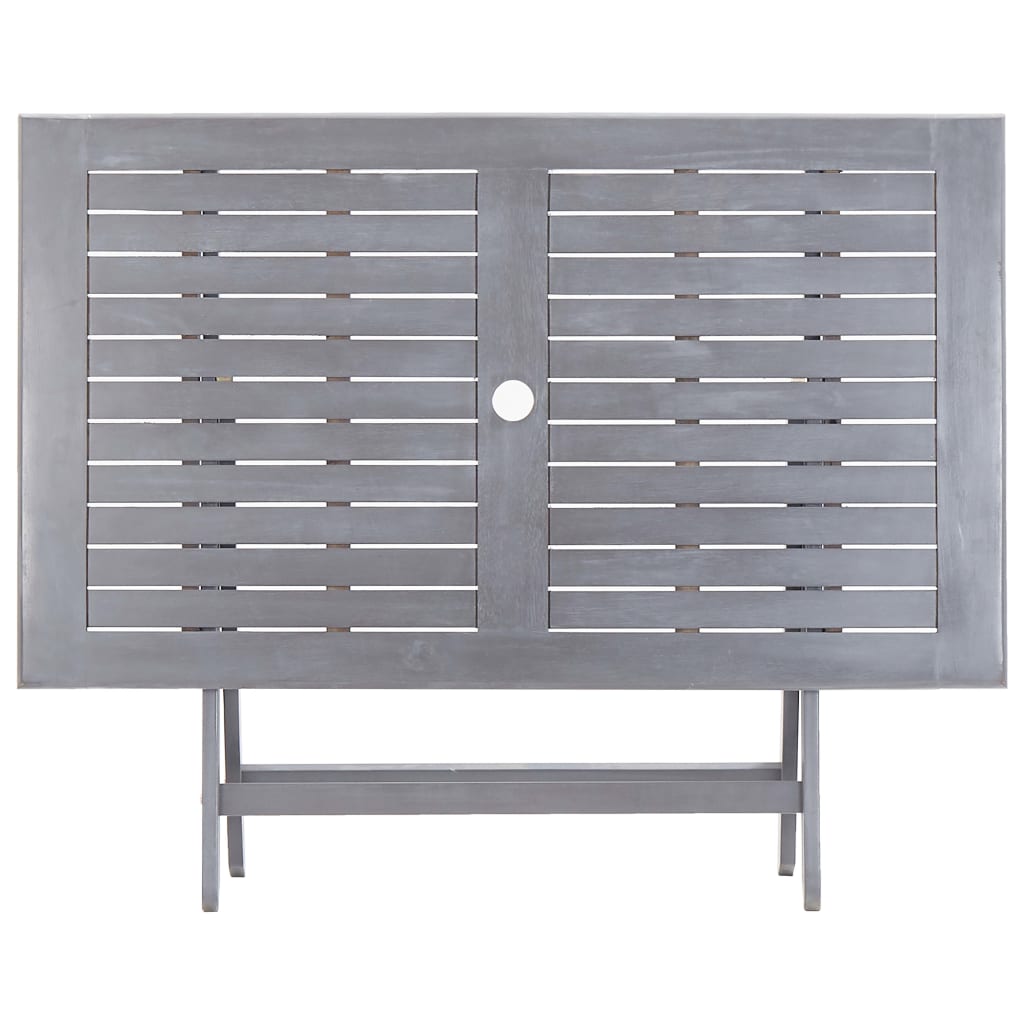 Set Mobilier De Grădină, 5 Piese, Gri, Lemn Masiv De Acacia