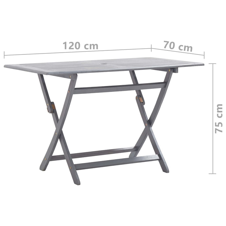 Set Mobilier De Grădină, 5 Piese, Gri, Lemn Masiv De Acacia