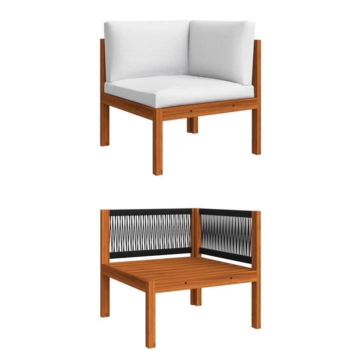 Set Mobilier Grădină Cu Perne, Crem, 5 Piese, Lemn Masiv Acacia