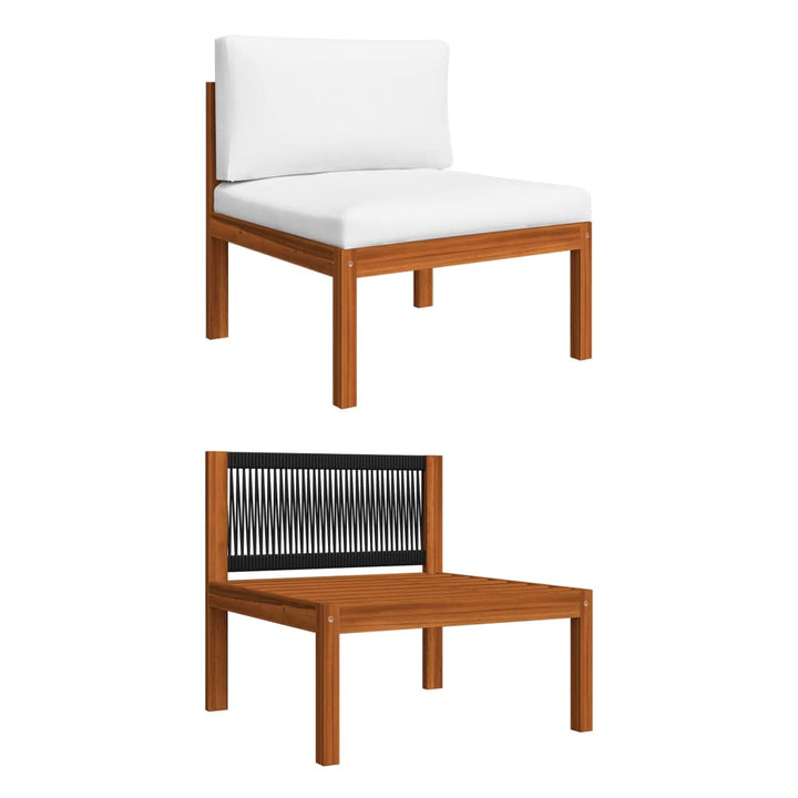 Set Mobilier Grădină Cu Perne, Crem, 5 Piese, Lemn Masiv Acacia