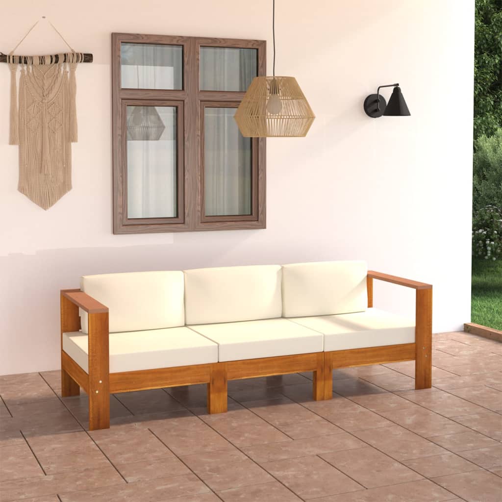 Set Mobilier Grădină Perne , 8 Piese, Lemn Acacia