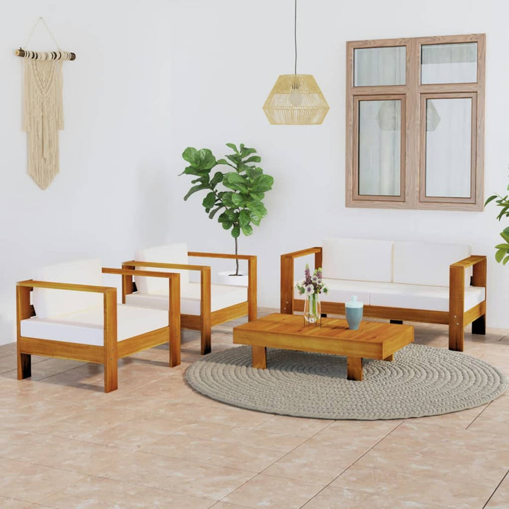 Set Mobilier Grădină Perne , 8 Piese, Lemn Acacia