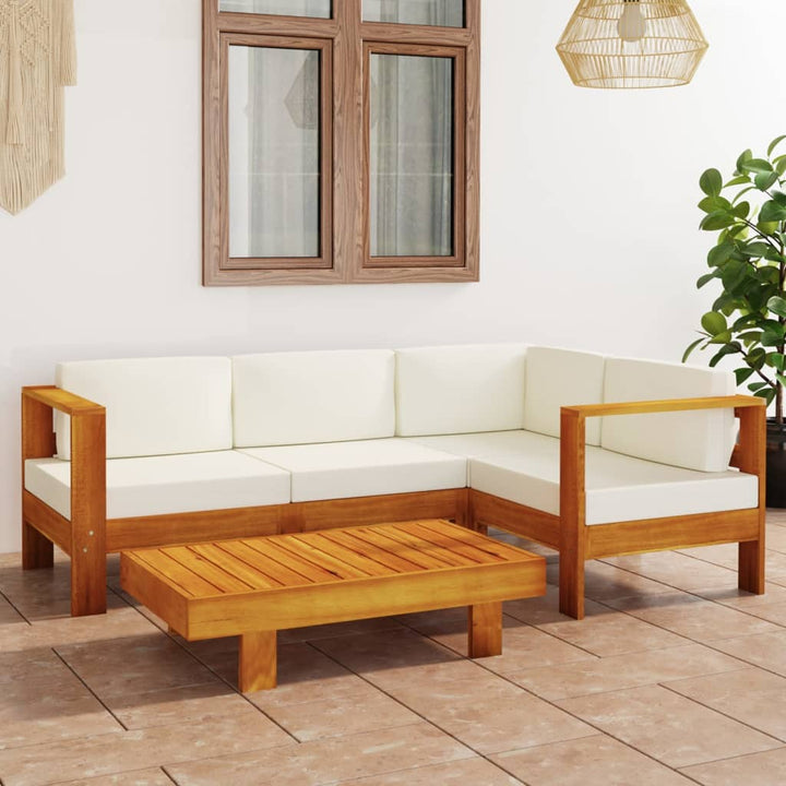 Set Mobilier Grădină Perne , 8 Piese, Lemn Acacia
