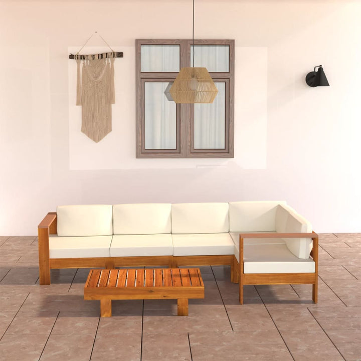 Set Mobilier Grădină Perne , 8 Piese, Lemn Acacia