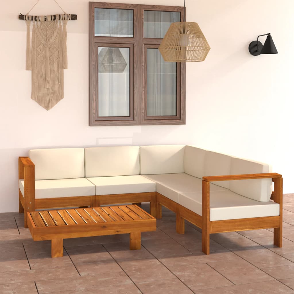 Set Mobilier Grădină Perne , 8 Piese, Lemn Acacia