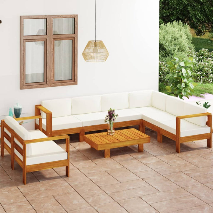 Set Mobilier Grădină Perne , 8 Piese, Lemn Acacia