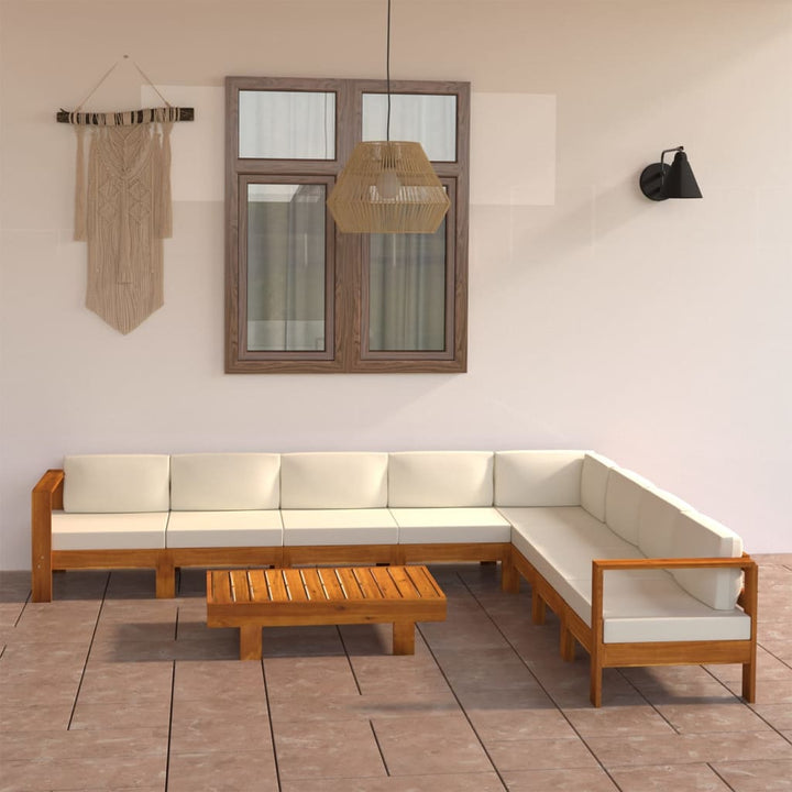 Set Mobilier Grădină Perne , 8 Piese, Lemn Acacia