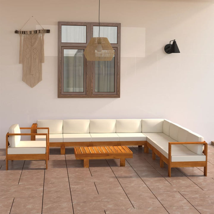 Set Mobilier Grădină Perne , 8 Piese, Lemn Acacia
