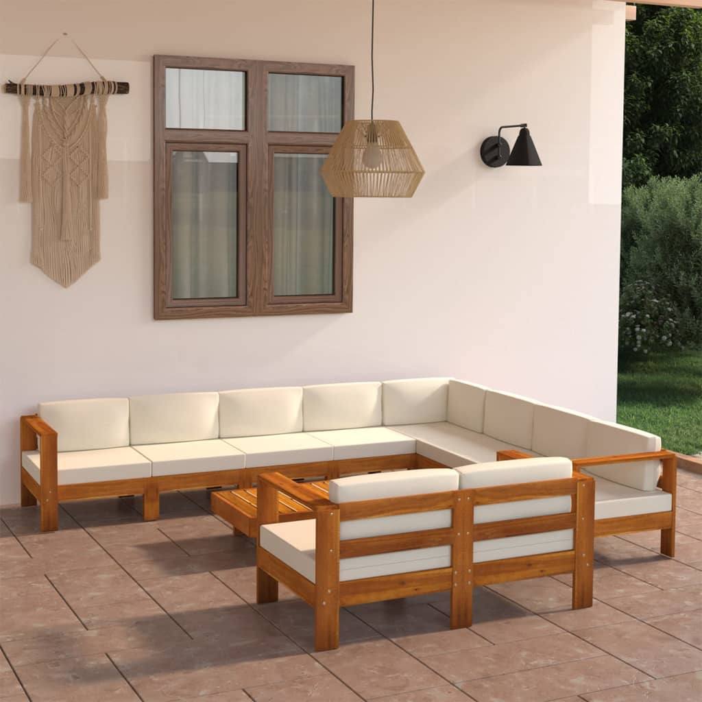 Set Mobilier Grădină Perne , 8 Piese, Lemn Acacia