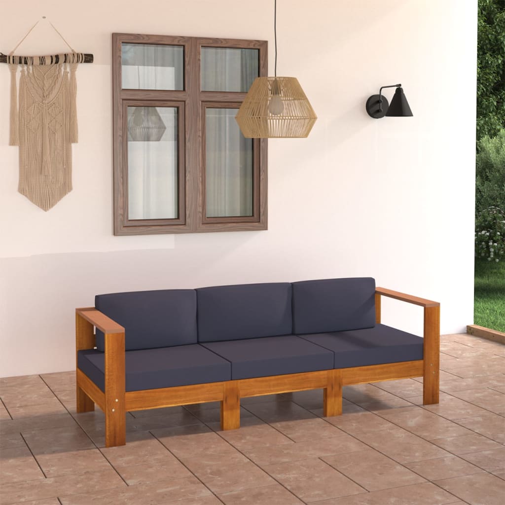 Set Mobilier Grădină Perne , 8 Piese, Lemn Acacia