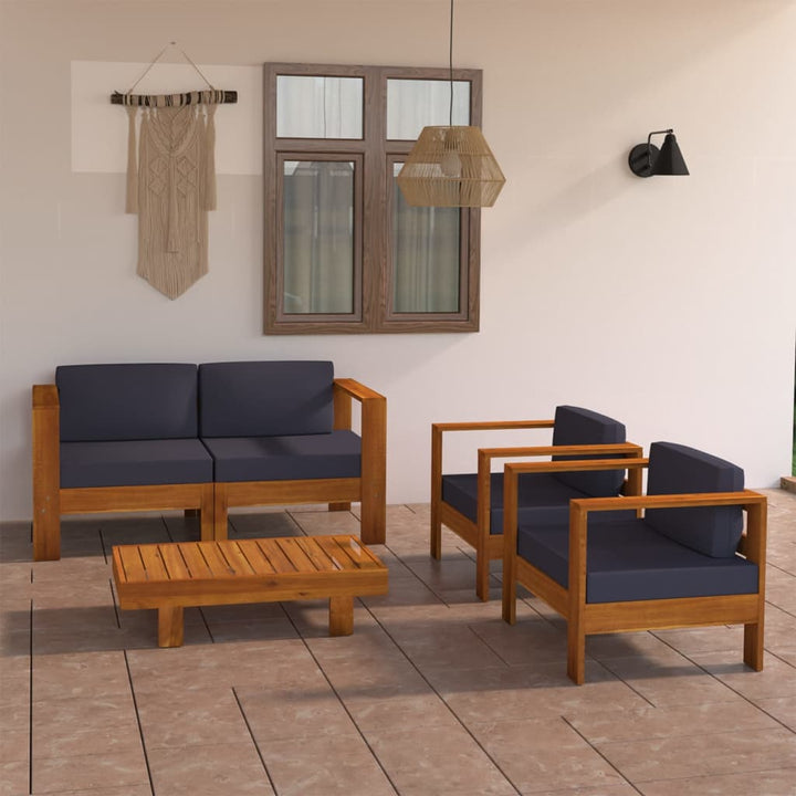 Set Mobilier Grădină Perne , 8 Piese, Lemn Acacia