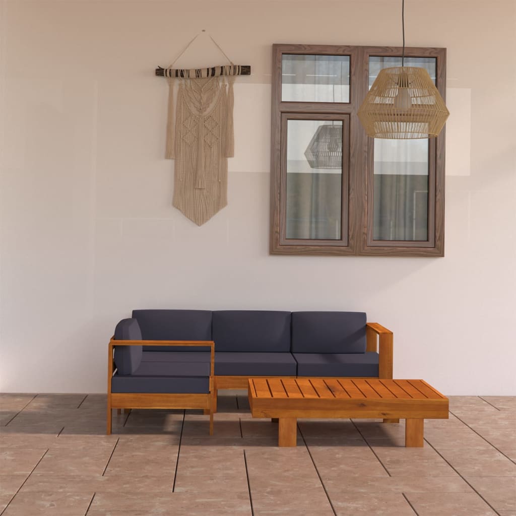 Set Mobilier Grădină Perne , 8 Piese, Lemn Acacia