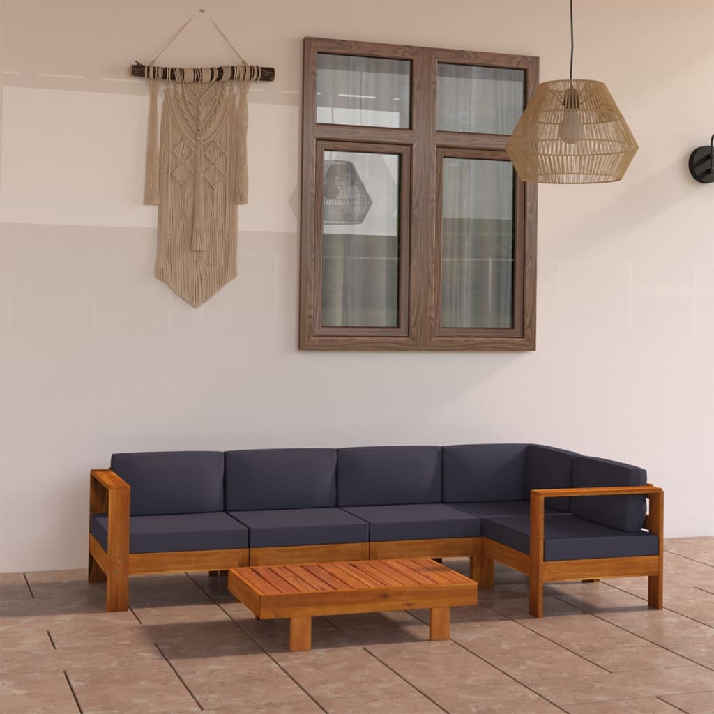 Set Mobilier Grădină Perne , 8 Piese, Lemn Acacia