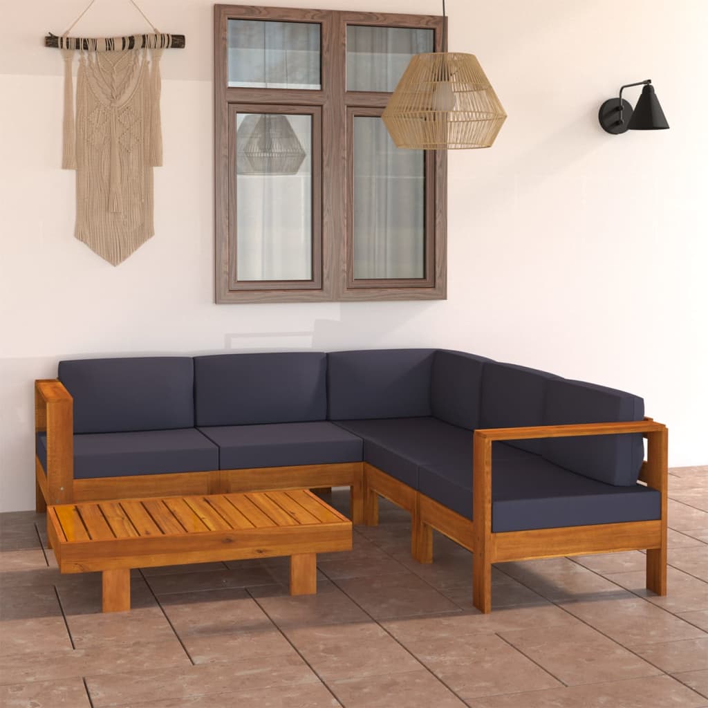 Set Mobilier Grădină Perne , 8 Piese, Lemn Acacia