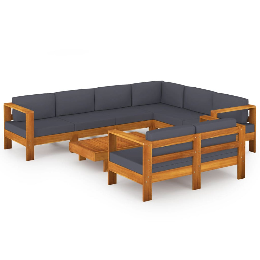 Set Mobilier Grădină Perne , 8 Piese, Lemn Acacia