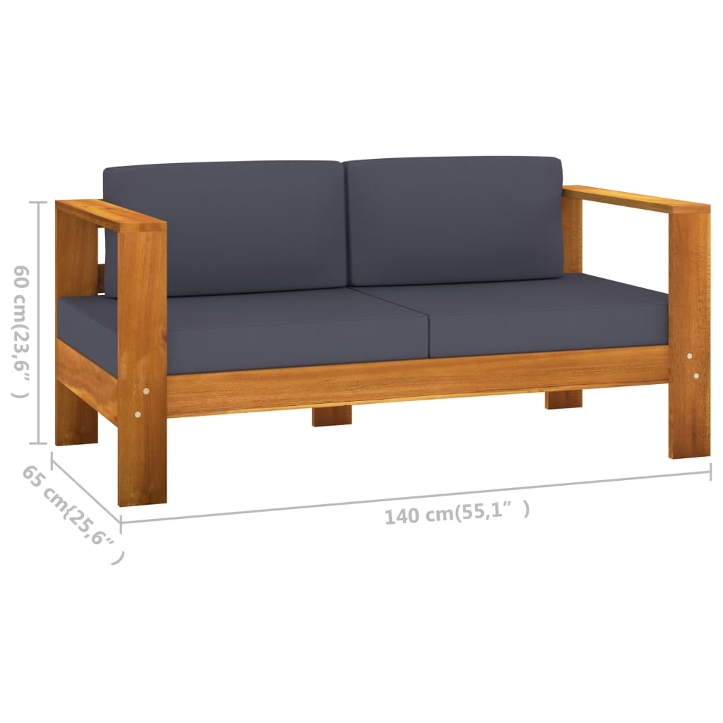 Set Mobilier Grădină Perne , 8 Piese, Lemn Acacia