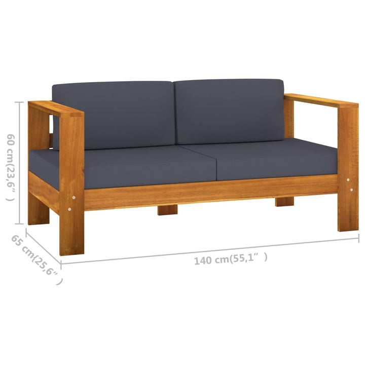 Set Mobilier Grădină Perne , 8 Piese, Lemn Acacia