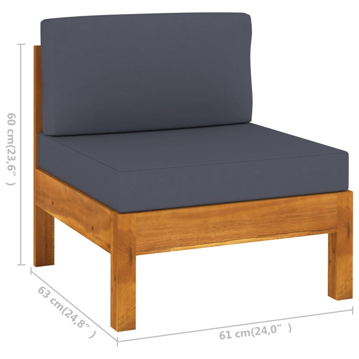 Set Mobilier Grădină Perne , 8 Piese, Lemn Acacia