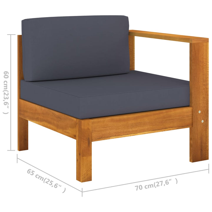 Set Mobilier Grădină Perne , 8 Piese, Lemn Acacia