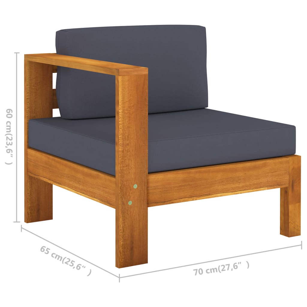 Set Mobilier Grădină Perne , 8 Piese, Lemn Acacia