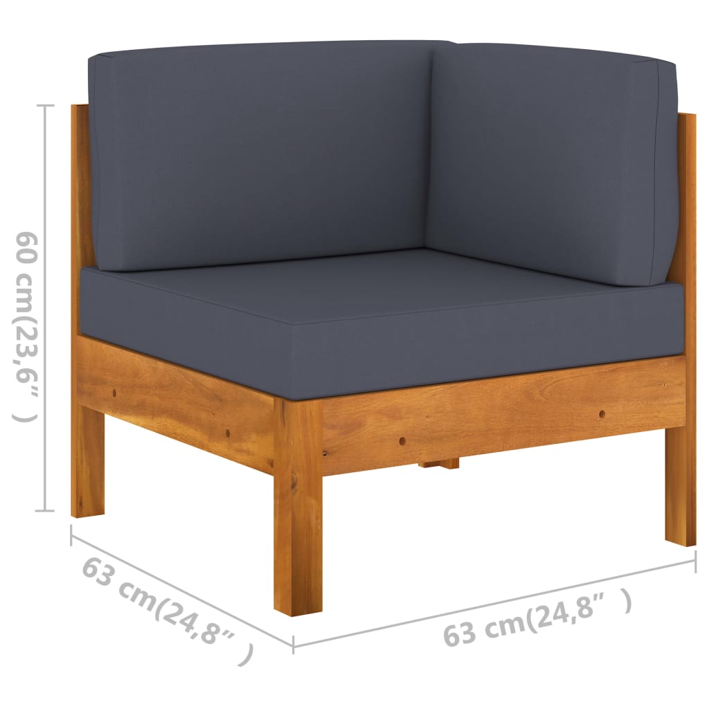 Set Mobilier Grădină Perne , 8 Piese, Lemn Acacia