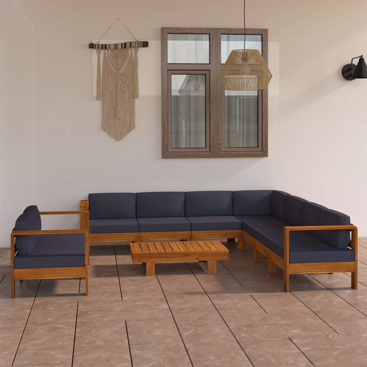 Set Mobilier Grădină Perne , 8 Piese, Lemn Acacia