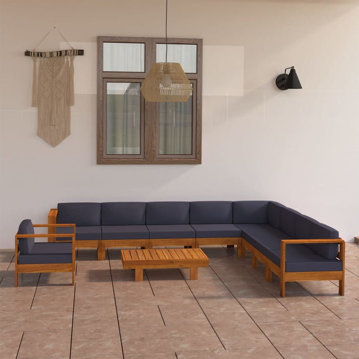 Set Mobilier Grădină Perne , 8 Piese, Lemn Acacia