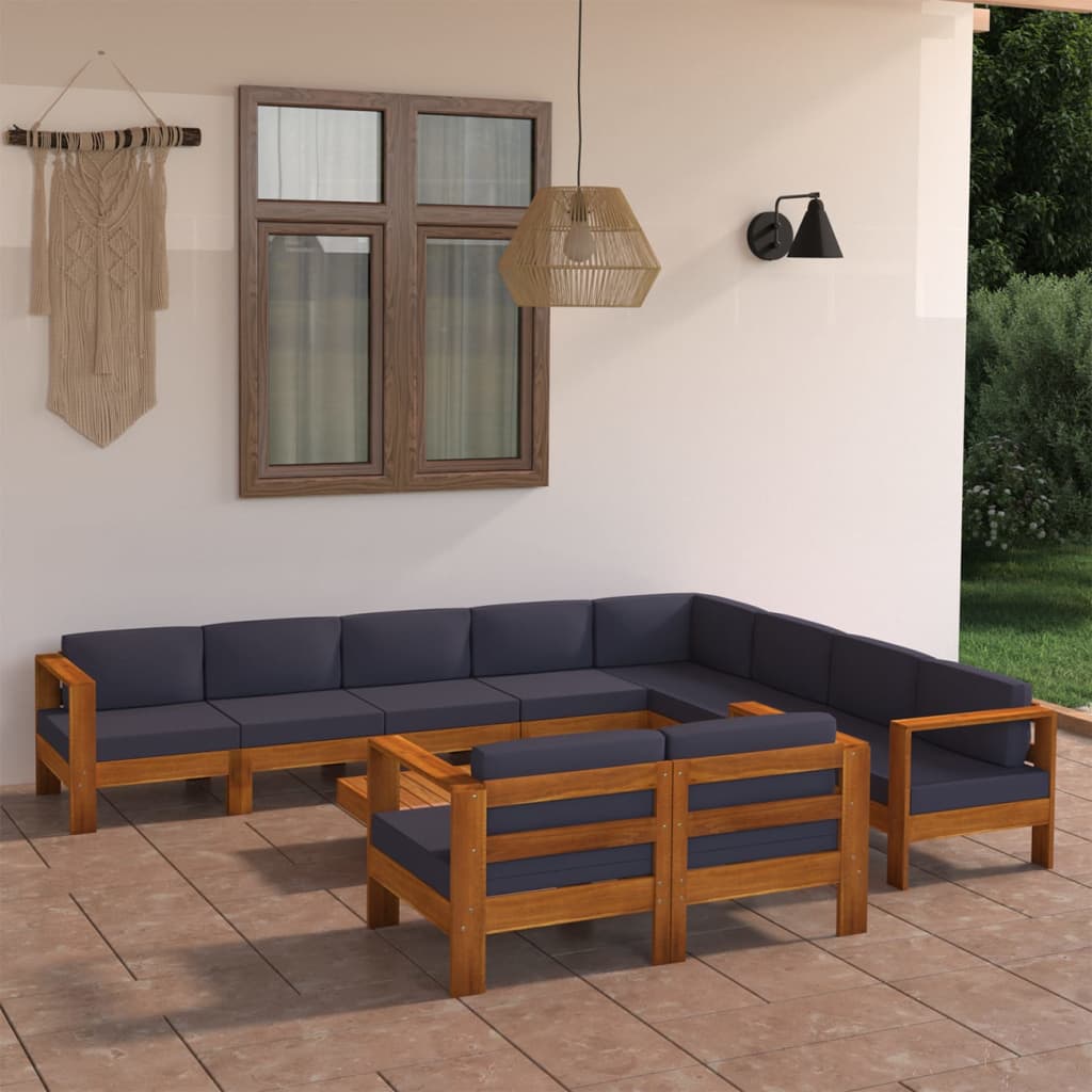 Set Mobilier Grădină Perne , 8 Piese, Lemn Acacia
