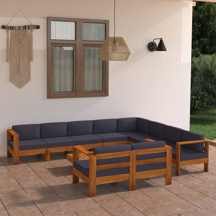 Set Mobilier Grădină Perne , 8 Piese, Lemn Acacia