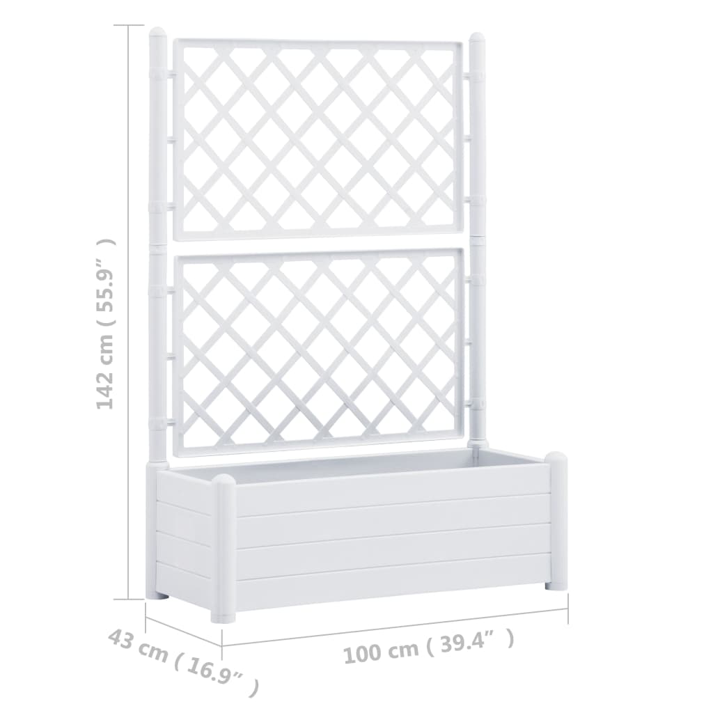 Jardinieră De Grădină Cu Spalier, , 100 X 43 X 142, Pp