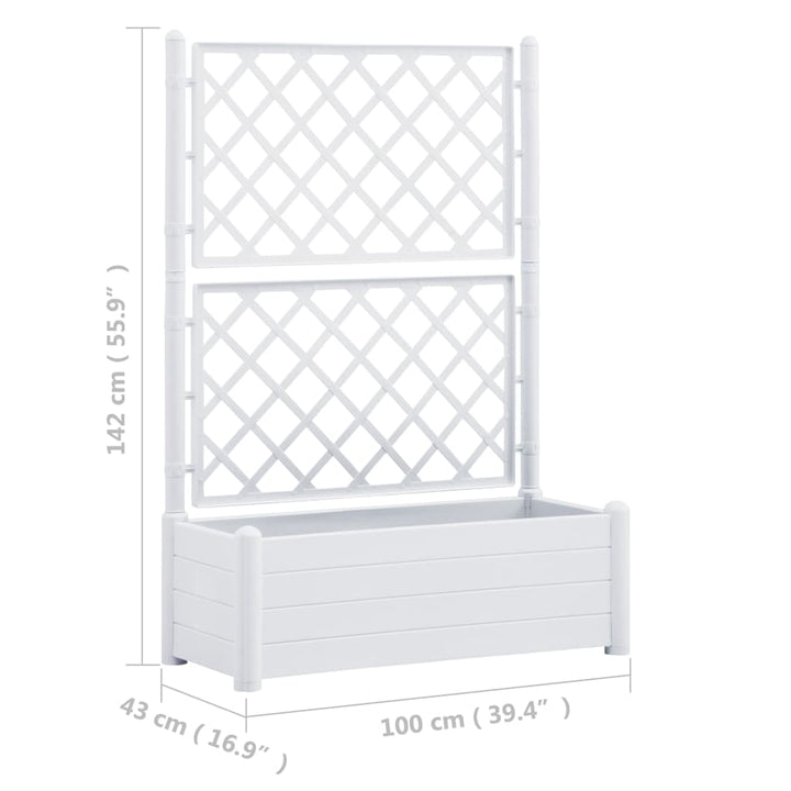 Jardinieră De Grădină Cu Spalier, , 100 X 43 X 142, Pp