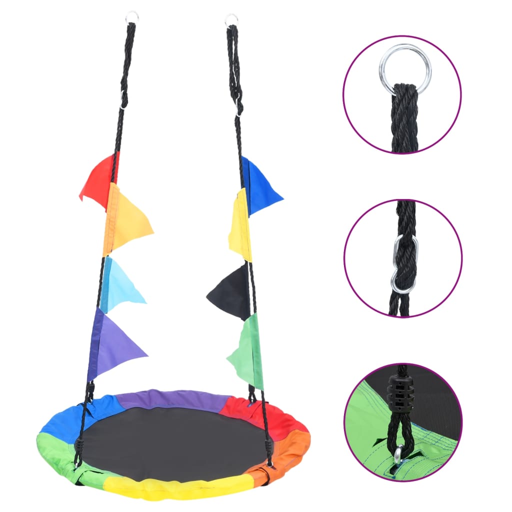 Leagăn Cu Steaguri Curcubeu 100 Cm