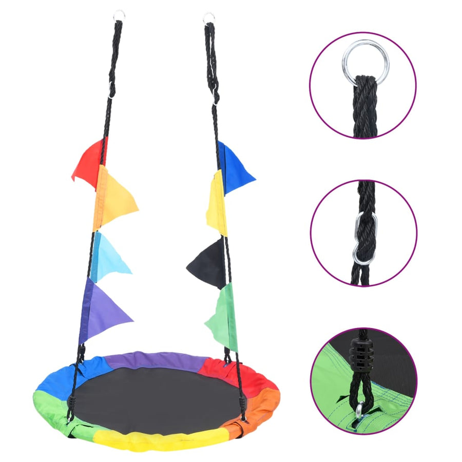Leagăn Cu Steaguri Curcubeu 100 Cm