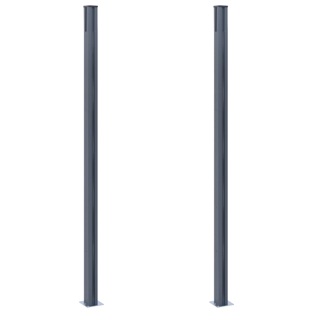 Stâlpi De Gard, 2 Buc., , 185 Cm, Aluminiu