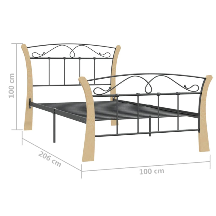 Cadru De Pat, Negru, , Metal