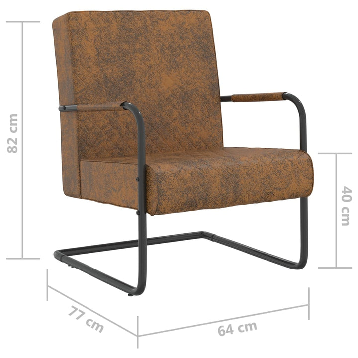 Scaun Tip Consolă, Maro, Material Textil