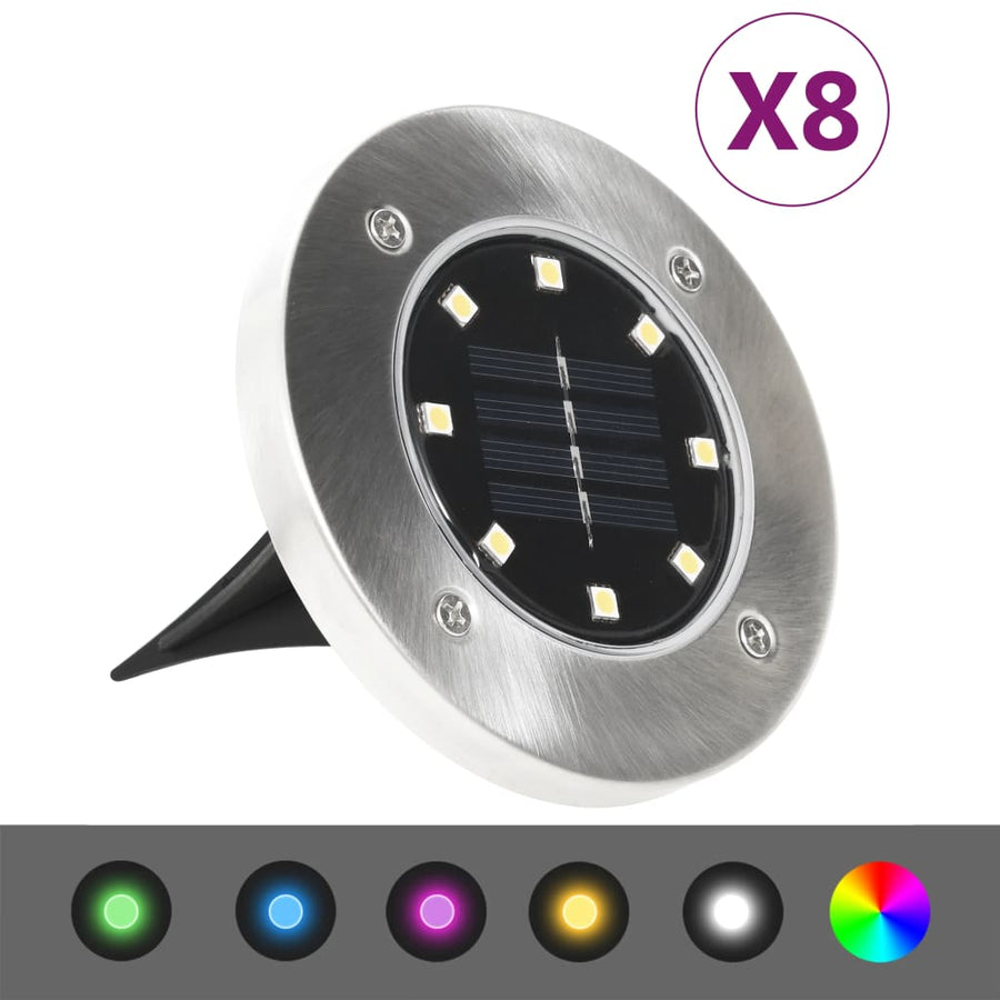 Lămpi Solare Pentru Sol, 8 Buc., Cu Led-Uri , Colorate