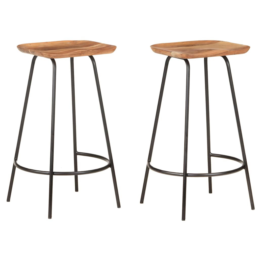 Taburete De Bar, 4 Buc., Lemn Masiv De Acacia