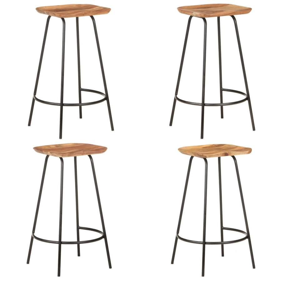 Taburete De Bar, 4 Buc., Lemn Masiv De Acacia