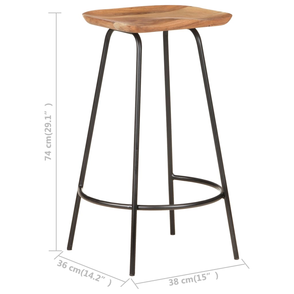 Taburete De Bar, 4 Buc., Lemn Masiv De Acacia